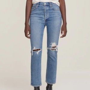 AGOLDE Riley High Rise Crop Straight Jeans Sz 32